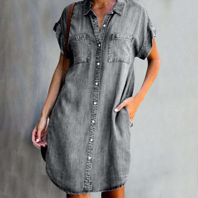 Camilla | Elegant Denim Shirt Dress