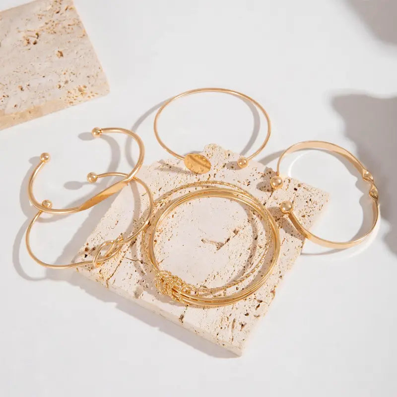 Elegant Knotted Armbånd Sæt i Guld