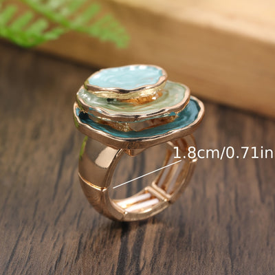 Boho Tre-lags Emalje Ring