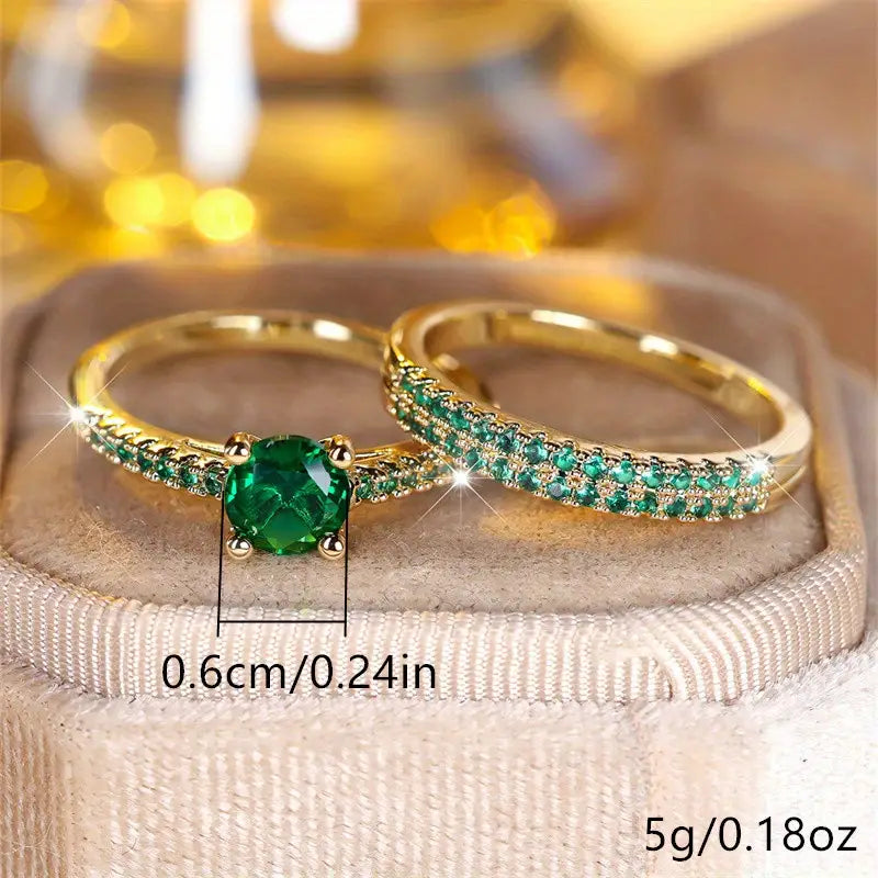 Isabella Sapphire Duo Ring Set | Guld