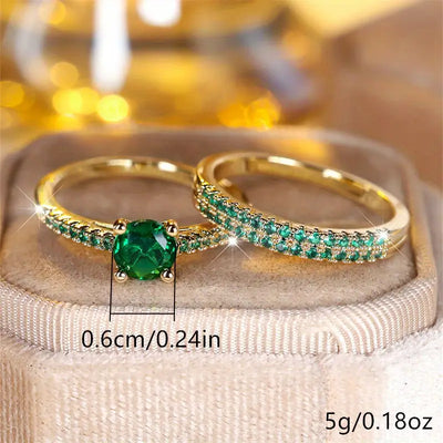 Isabella Sapphire Duo Ring Set | Guld