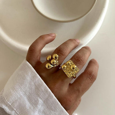 Guld Boble Moderne Ring – Fitton