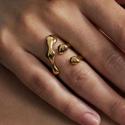 Geometrisk åben ring i guld – Hamond