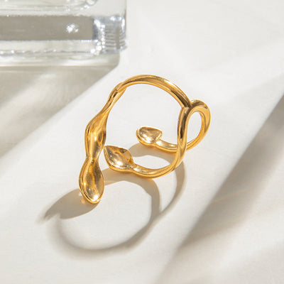 Geometrisk åben ring i guld – Hamond