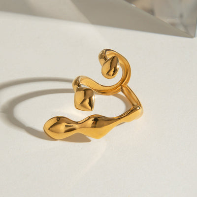 Geometrisk åben ring i guld – Hamond