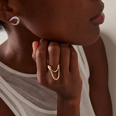 Elegant gylden enkel ring – Asger