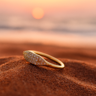 Aella | Flerfoldig Zirkonia Guld Ring