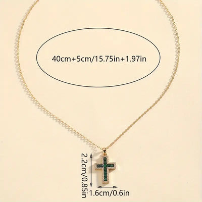 Celeste Sapphire Cross Pendant Necklace | Roséguld