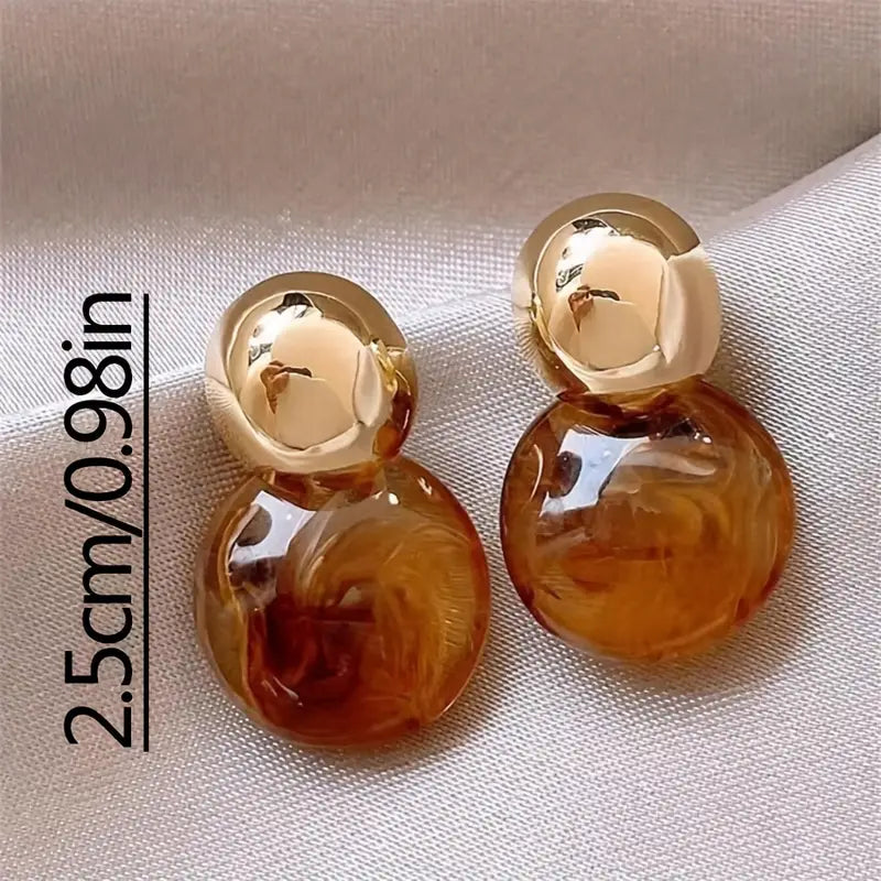 Aurélie Amber Drop Øreringe | Guld