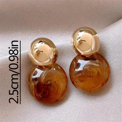 Aurélie Amber Drop Øreringe | Guld