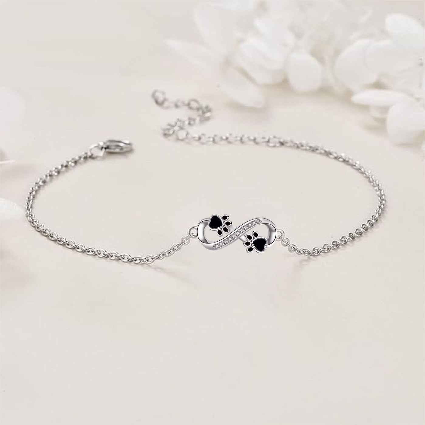 Uendelig Pote Charm Armbånd med Funklende Zirkonia