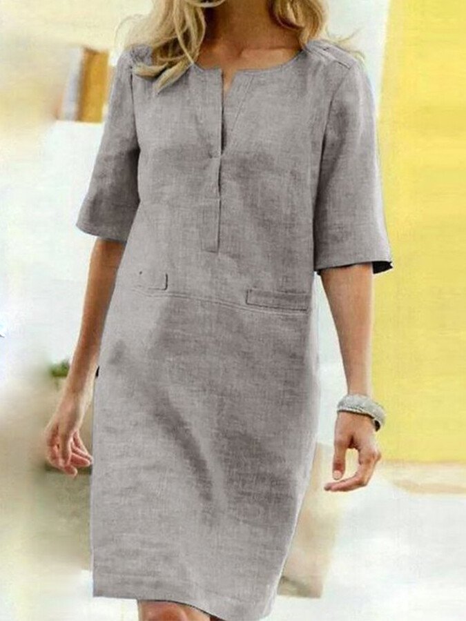 Kristiane | Elegant og Komfortabel Linskjortekjole