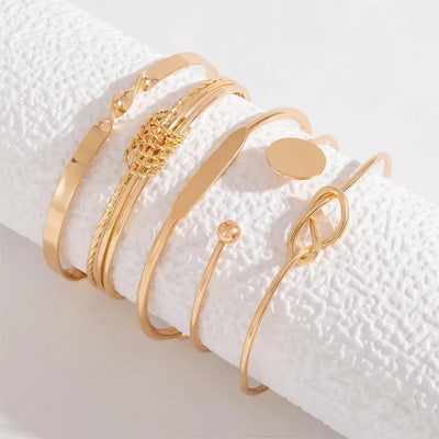 Elegant Knotted Armbånd Sæt i Guld