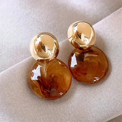 Aurélie Amber Drop Øreringe | Guld