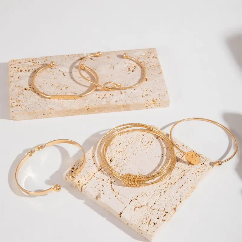 Elegant Knotted Armbånd Sæt i Guld
