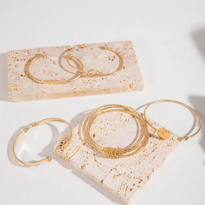 Elegant Knotted Armbånd Sæt i Guld