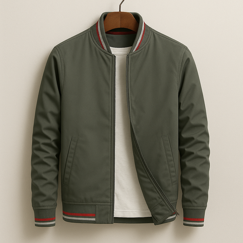 Chez Monsieur™ | Elegant Bomberjakke med Striber