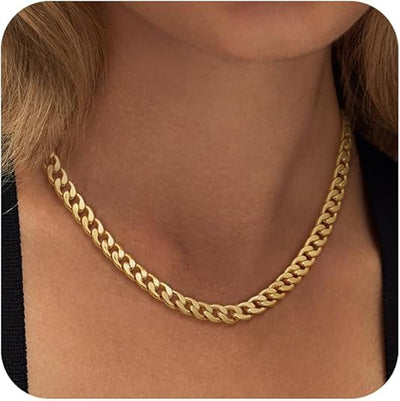 Fed Guld Cuban Link Halskæde