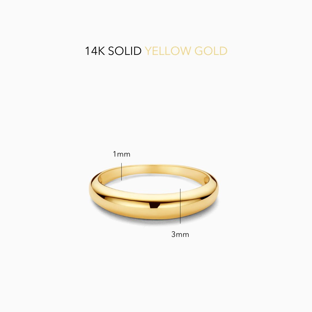 Guld Midi Dome Ring