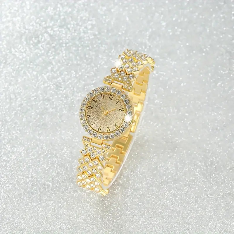 Elegant Guld Ur & Armbånd Sæt | Luxe Radiance Kollektion