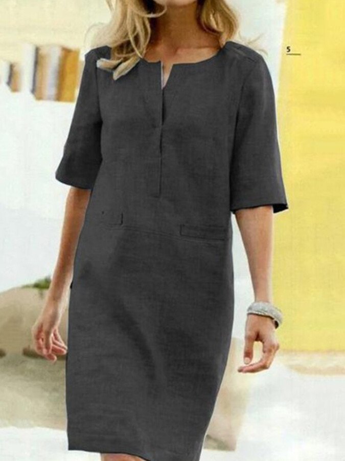 Kristiane | Elegant og Komfortabel Linskjortekjole