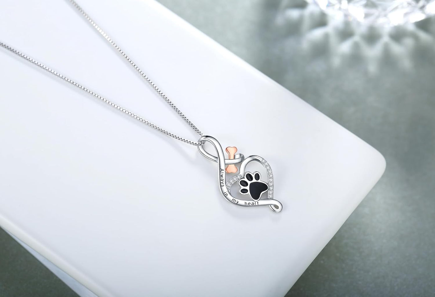 Lucky Charm Heart Infinity Necklace