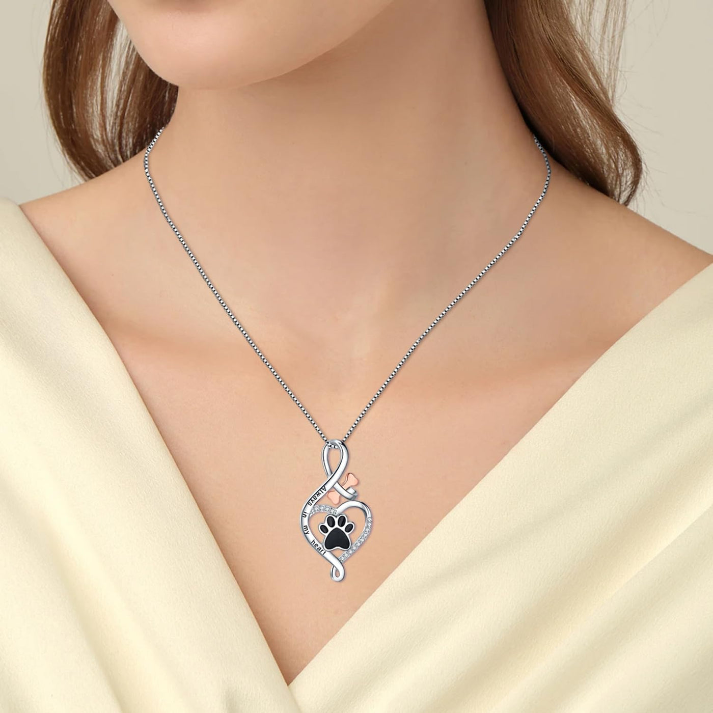 Lucky Charm Heart Infinity Necklace