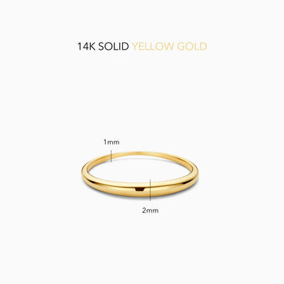 Guld Slim Dome Ring