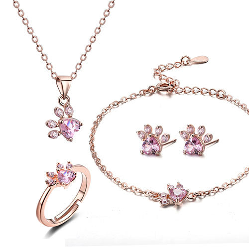 Rose Paw Love Set – 4-dels Glitter Kollektion