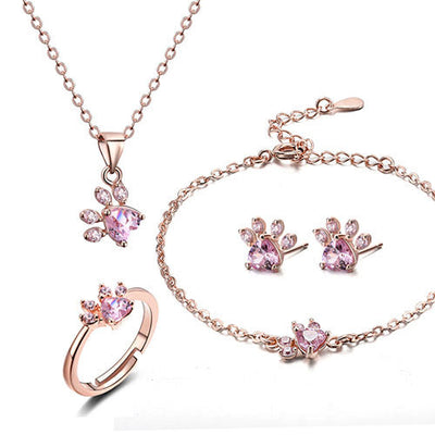 Rose Paw Love Set – 4-dels Glitter Kollektion