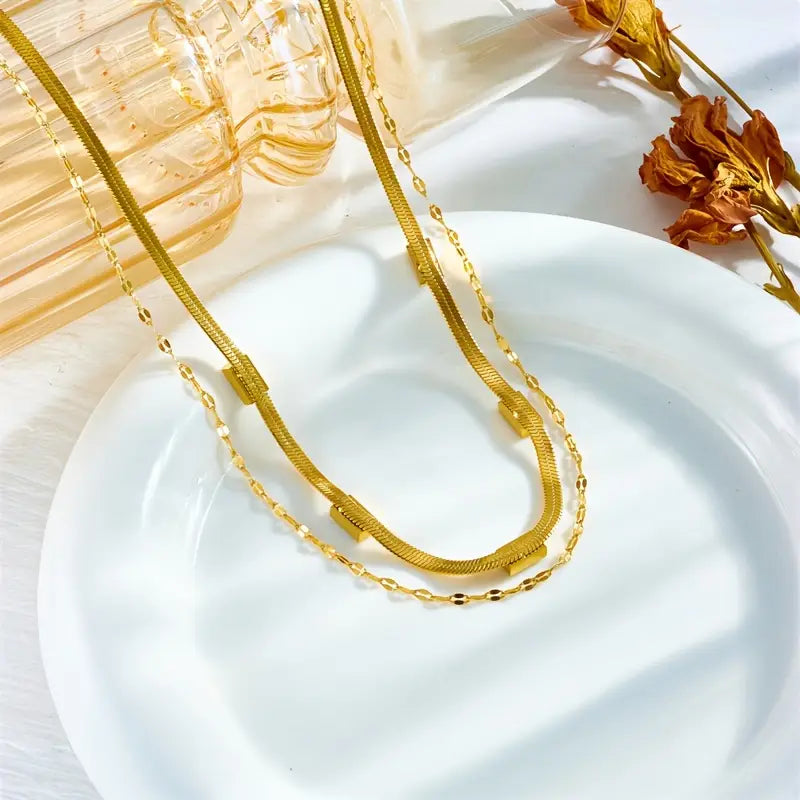 Elegance Duo Lag Vintage Halskæde | Guld