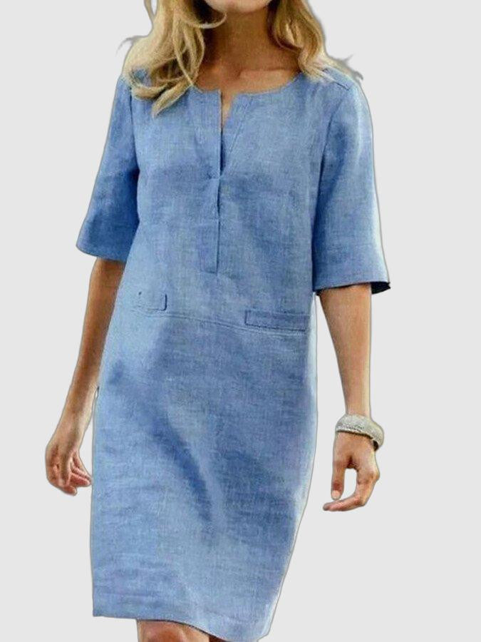 Kristiane | Elegant og Komfortabel Linskjortekjole