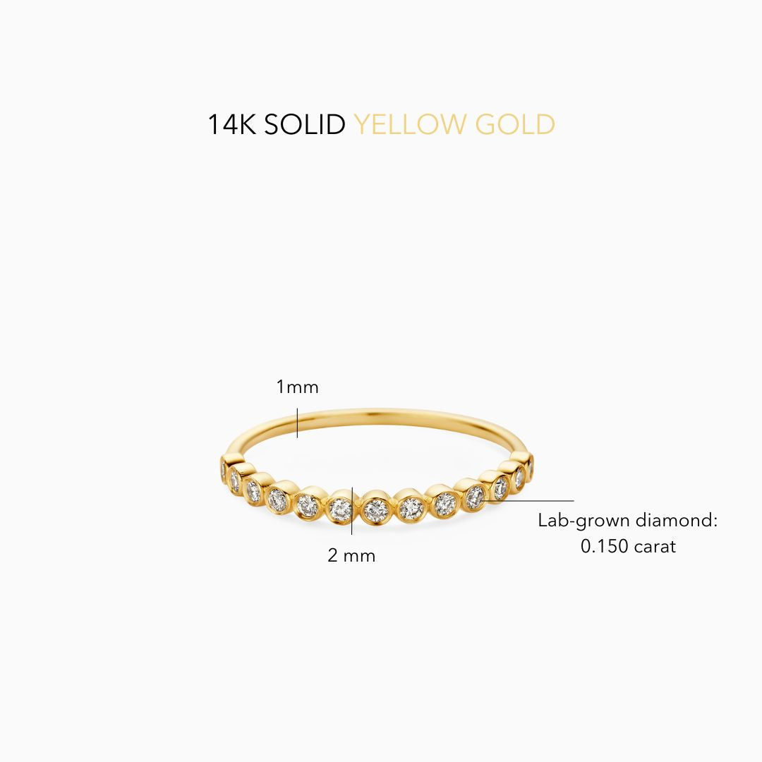 Gyldent Diamant Boble Ring
