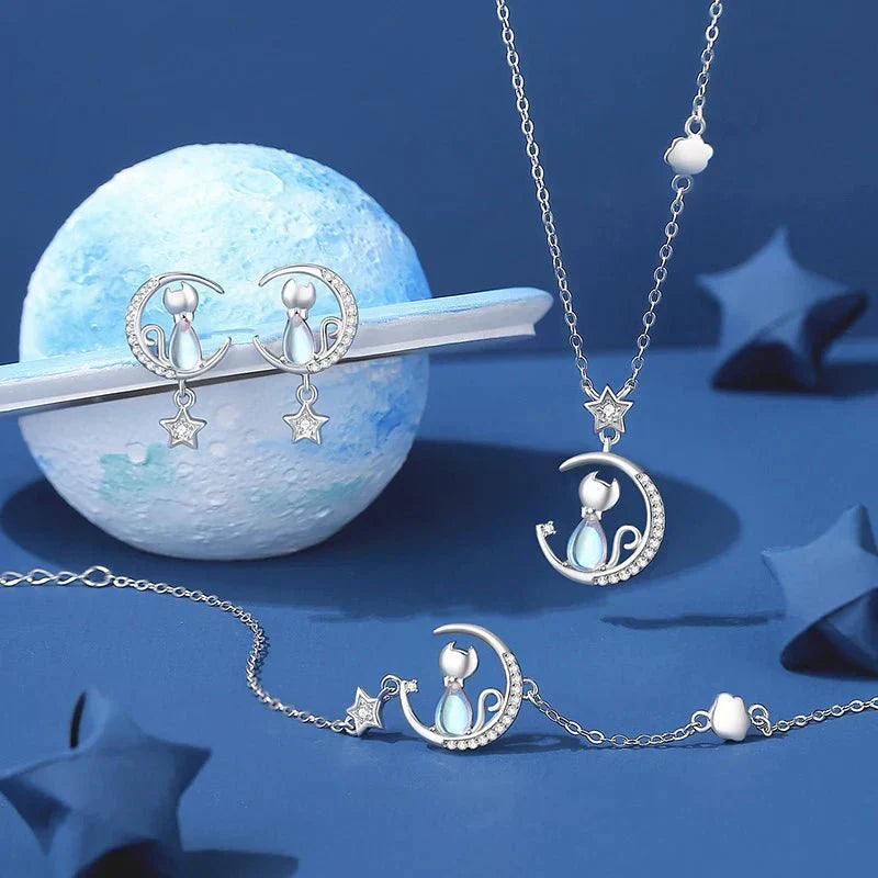 Lunar Cat & Star Sparkle Øreringe