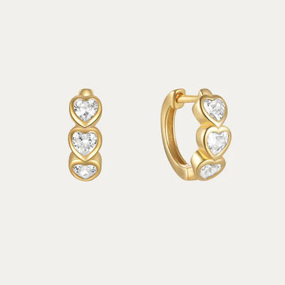 Hjerteformede creoler med zirkonia – Joycee