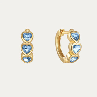 Hjerteformede creoler med zirkonia – Joycee