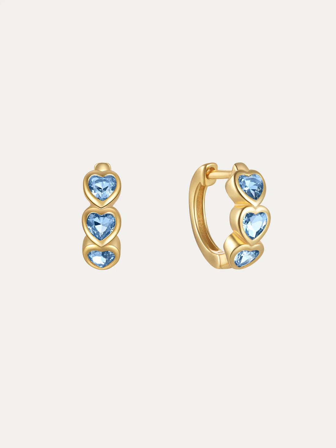 Hjerteformede creoler med zirkonia – Joycee