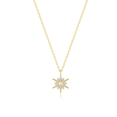 Opal-Solblomst-Guldhalskæde – Christabell