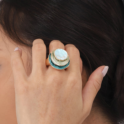 Boho Tre-lags Emalje Ring