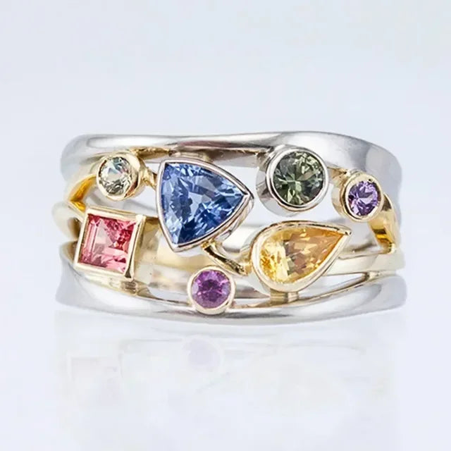 Vintage Farverig Zirkonia Ring