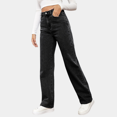 Birthe | Elegante højtaljede jeans med brede ben