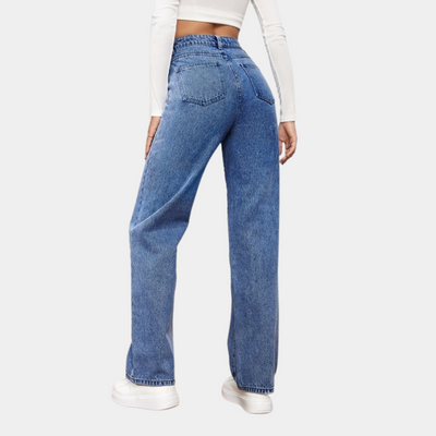 Birthe | Elegante højtaljede jeans med brede ben