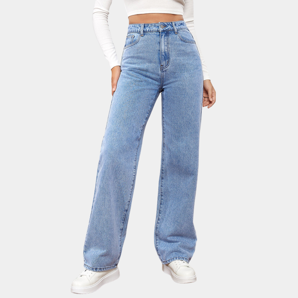 Birthe | Elegante højtaljede jeans med brede ben