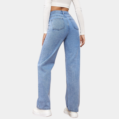 Birthe | Elegante højtaljede jeans med brede ben