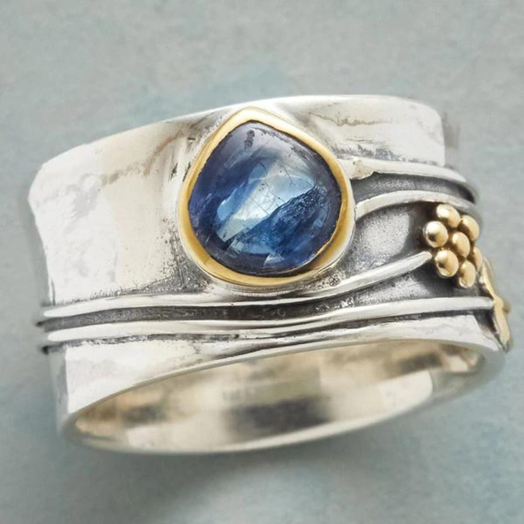 Elegant boheme meditationsring i ædelsten for indre fred og stil