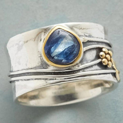Elegant boheme meditationsring i ædelsten for indre fred og stil