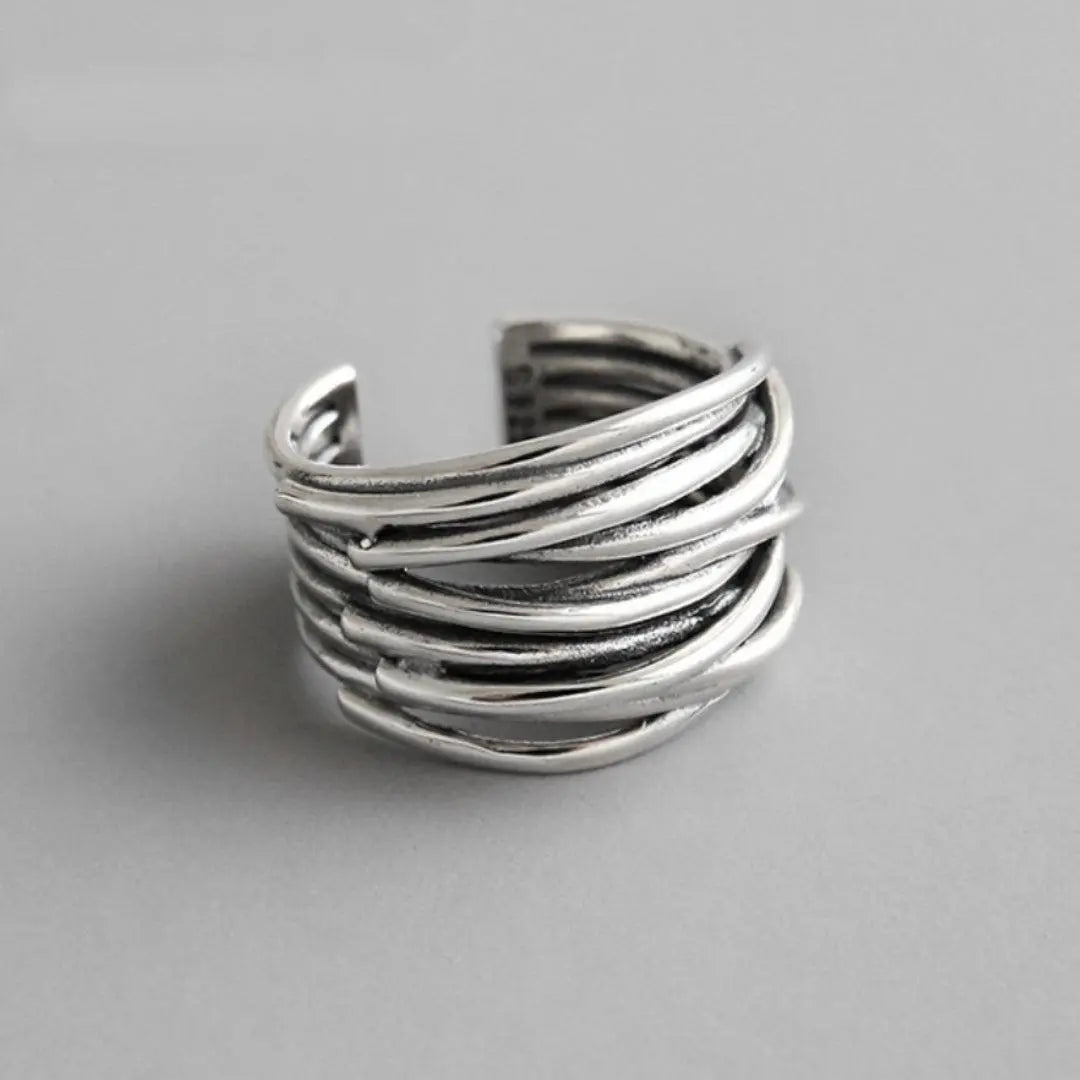 Justerbar sølv lag ring