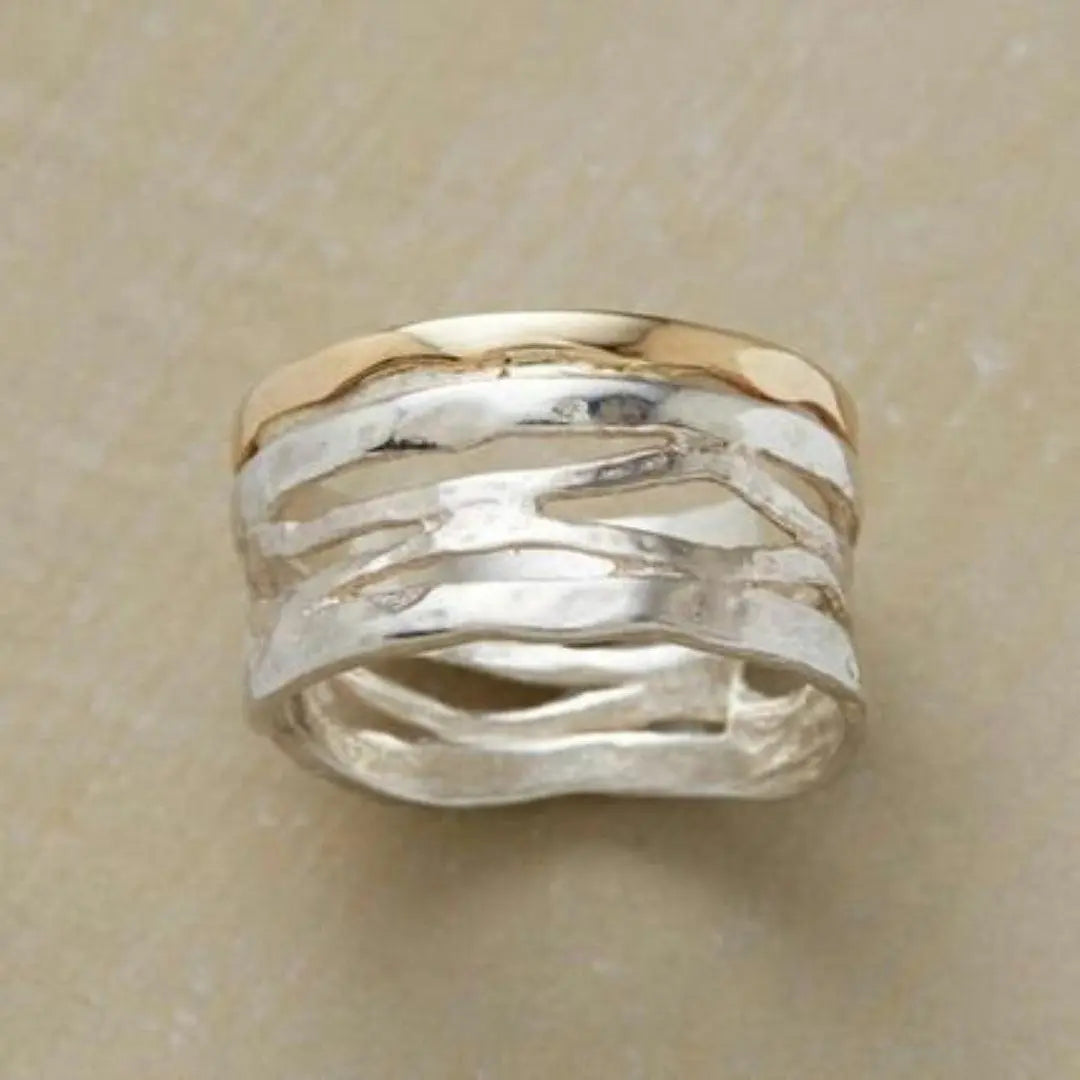 Vintage Guld & Sølv Hult Ring
