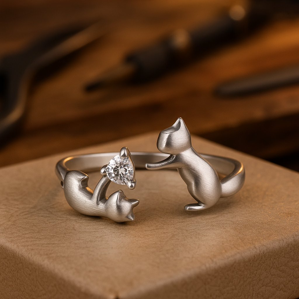 Purrfect Sparkle Justerbar Ring