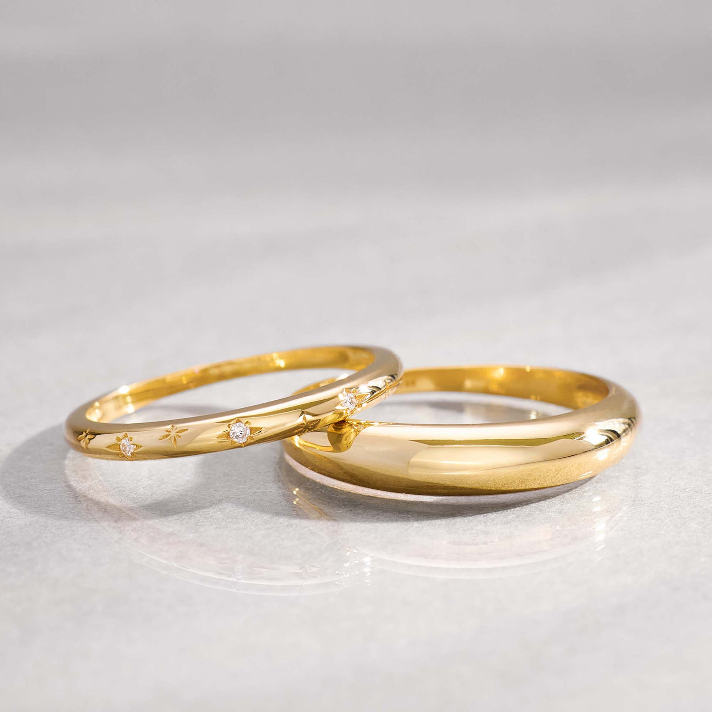Guld Midi Dome Ring